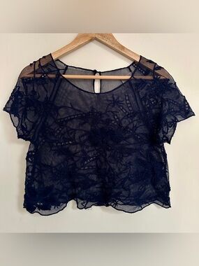 Anthropologie Mesh Crop Top